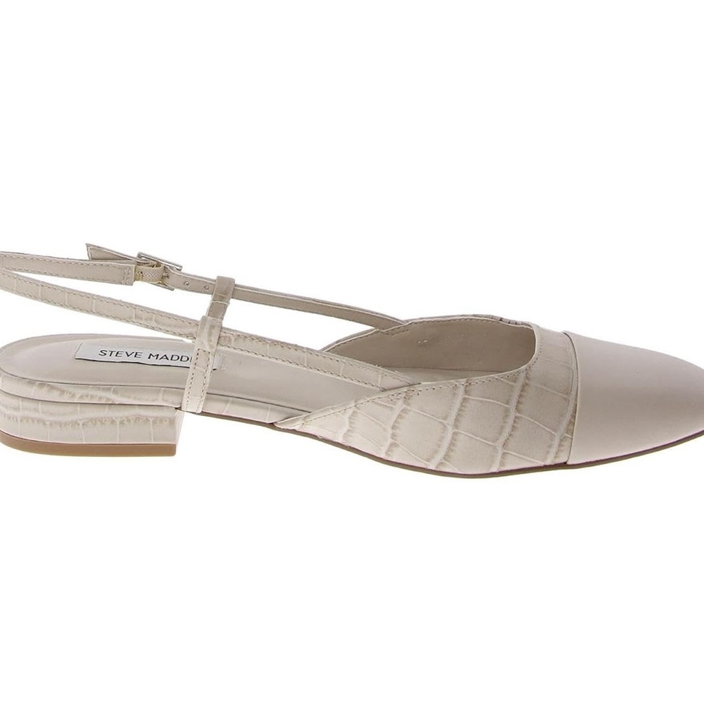 Steve Madden Cream Slingback Flats - Picture 3 of 5